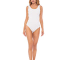 Body Fio Duplo Textura Crochê - Off White