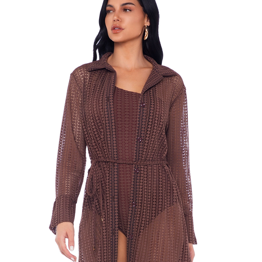 Calça de Renda Marrom