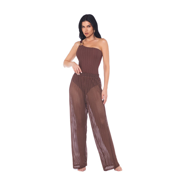 Calça de Renda Marrom